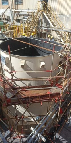 PT. OTE ENGINEERING INDONESIA -PT. SMELTING - Gresik East Java [Fabrication & Installation New Gypsum Reactor Tank]